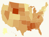 Map showing social distancing across the country state-by-state